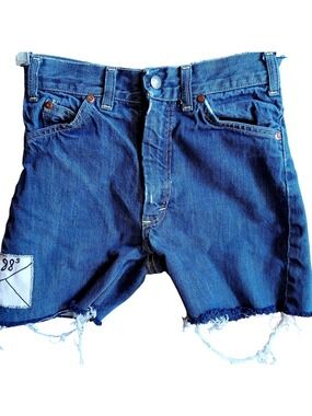 True Vintage Girls Hippie Shorts sz 10 25W Selvedge Denim Patchwork Distressed